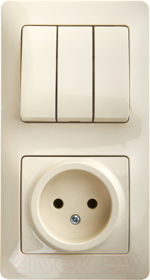 Блок выключатель+розетка Schneider Electric Glossa GSL000276 - фото