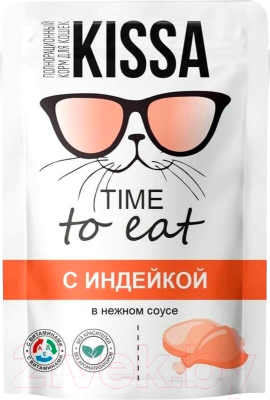 Влажный корм для кошек Kissa С индейкой в соусе - фото
