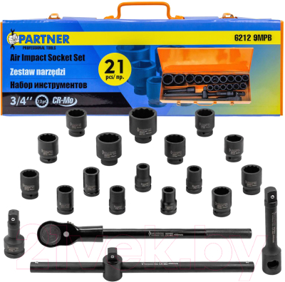 Универсальный набор инструментов Partner PA-6212-9MPB - фото
