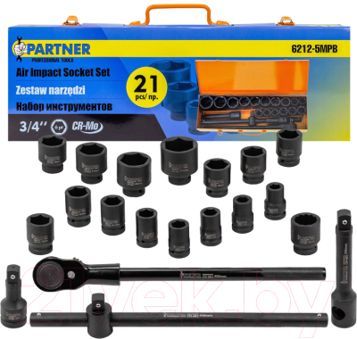 Универсальный набор инструментов Partner PA-6212-5MPB - фото