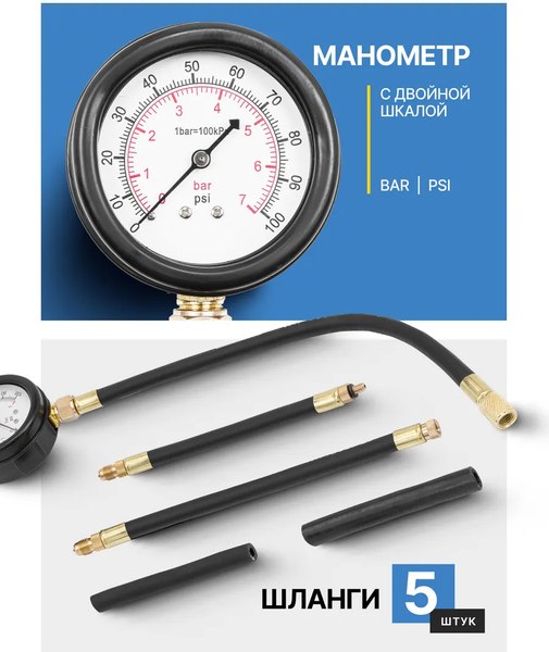 Тестер давления топлива Partner PA-946G08(57879)