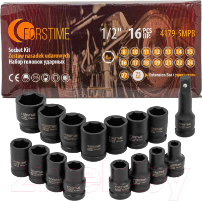 Набор головок слесарных Forstime FT-4179-5MPB - фото