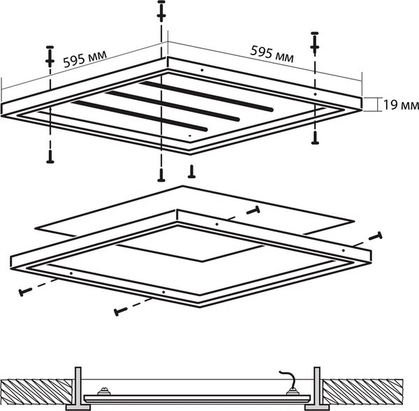 Панель светодиодная Фаза ДВО-6002 6500К IP40 / 5033870A