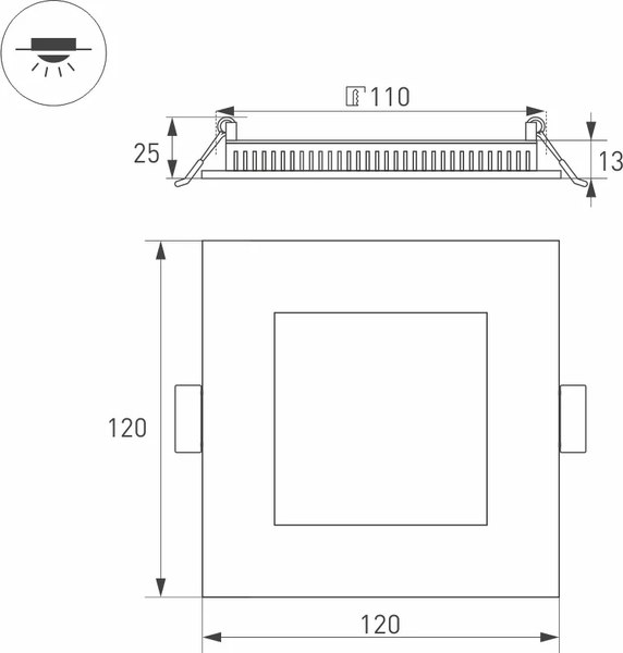 Точечный светильник Arlight DL-120x120M-9W Day White / 020126