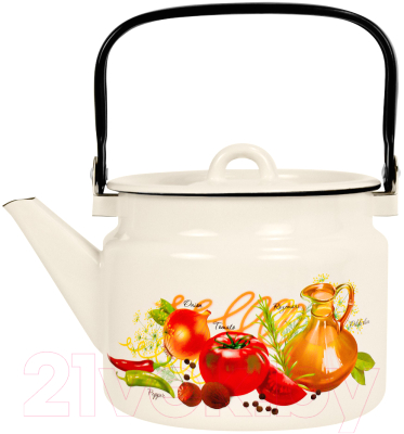 Чайник Лысьвенские эмали Итальянская кухня С-2710/4ЖмРч - фото