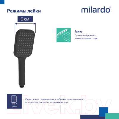 Лейка ручного душа Milardo 1F Ideal Spa ILS1FBSM18