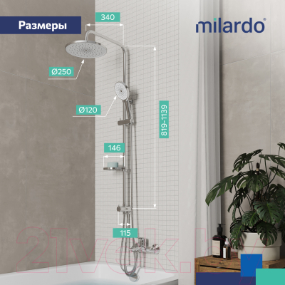 Душевая система Milardo Ideal Spa ILSSB3FM76