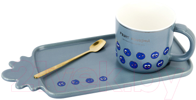 Чашка с блюдцем Nouvelle Голубика / 1760170-2  - фото