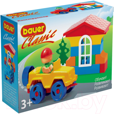 Конструктор Bauer Classic. Блокмен на джипе и маленький домик / 693 - фото