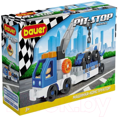 Конструктор Bauer Pit Stop с эвакуатором и гоночной машиной / 818 - фото