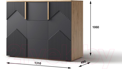Тумба Мебель-КМК 2Д3Я Оливия КМК 0971.2