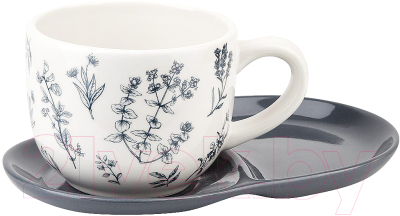 Чашка с блюдцем DolomitE Луговые травы / L2520927  - фото