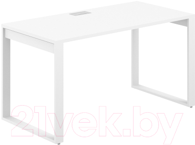 Письменный стол Norden 140x70x75 / AG.105.WH.L.72.WH (белый/серебристый/белый) - фото