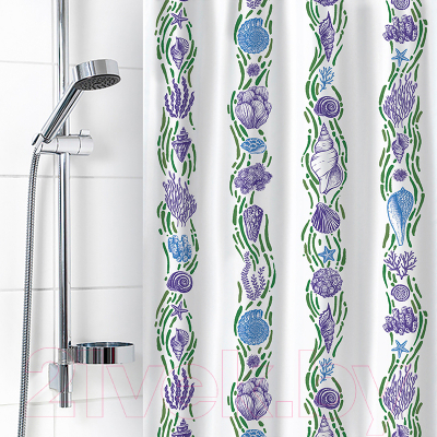 Шторка-занавеска для ванны V-line Ракушки