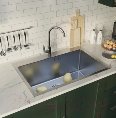 Мойка кухонная Mixline Pro 552936 (сатин, с сифоном)