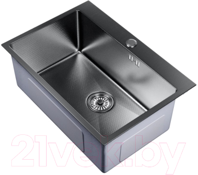 Мойка кухонная Mixline Pro 552937 (черный графит, с сифоном)