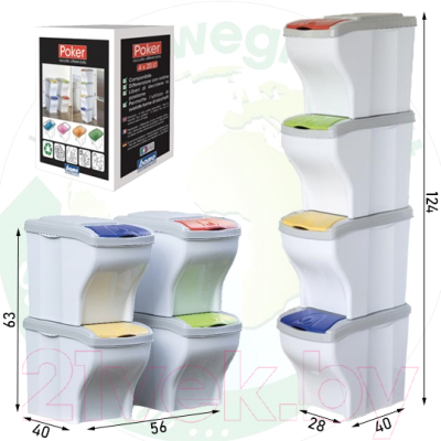 Контейнер для мусора Bama Pattumiera Poker 1 Pz
