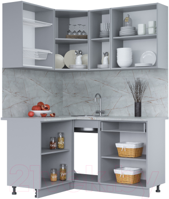 Кухонный гарнитур Интерлиния Мила 12x15 (дуб золотой/бетон портленд/дуб бунратти)