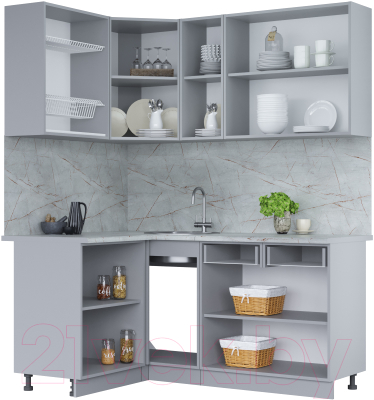 Кухонный гарнитур Интерлиния Мила 12x17 (дуб золотой/бетон портленд/дуб бунратти)