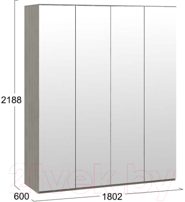 Шкаф ТриЯ Либерти комбинированный / СМ-297.07.443 зеркальный