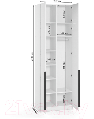 Шкаф Soma Lord Black 2-х створчатый 80x240