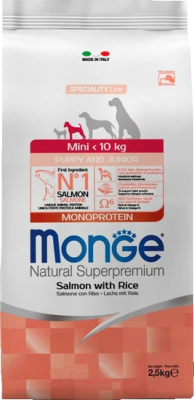 Сухой корм для собак Monge Speciality Line Monoprotein с лососем и рисом - фото