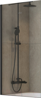 Стеклянная шторка для ванны Cezares LIBERTA-V-1-TB-80/155-C-NERO - фото