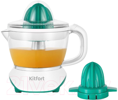 Соковыжималка электрическая Kitfort KT-1147-2 (белый/зеленый) - фото