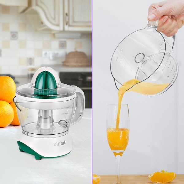 Соковыжималка электрическая Kitfort KT-1147-2 (белый/зеленый)