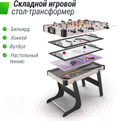 Игровой стол UNIX Line Трансформер 5 в 1 / GTMFU108X59WT