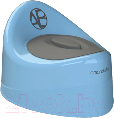 Детский горшок Amarobaby Fort с крышкой / AB221102F/19 (голубой) - фото
