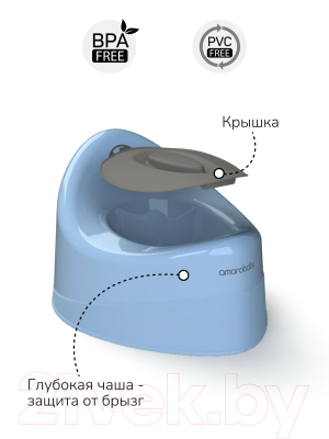 Детский горшок Amarobaby Fort с крышкой / AB221102F/19 (голубой)