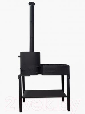 Печь-мангал Chugun Invest 3в1 90x36.5x70см 400мм (16-20л, с дымоходом и подказанником)