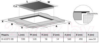 Индукционная варочная панель Korting HI 61071 KB