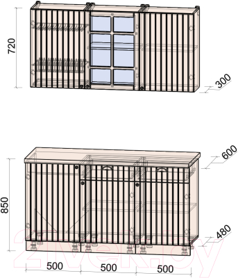 Готовая кухня Интерлиния Берес 1.5А