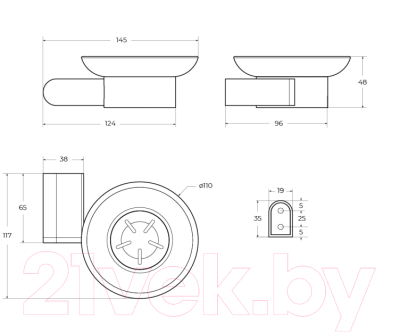 Мыльница Cezares STYLUS-SODS-01