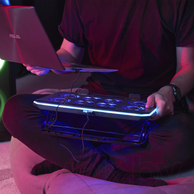 Подставка для ноутбука Evolution LCS-06 RGB с активным охлаждением