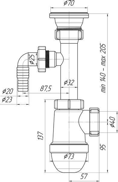 Сифон Ани Пласт C0300