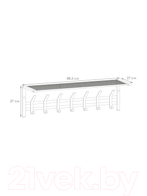 Вешалка для одежды ЗМИ Торонто 31 с полкой / ВСПТ31