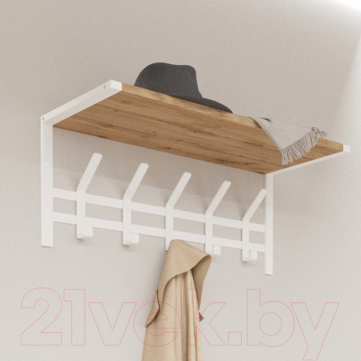 Вешалка для одежды ЗМИ Торонто 21Д с полкой / ВСПТ21Д