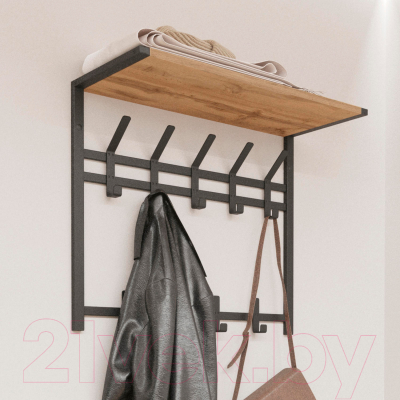 Вешалка для одежды ЗМИ Торонто 22Д с полкой / ВСПТ22Д