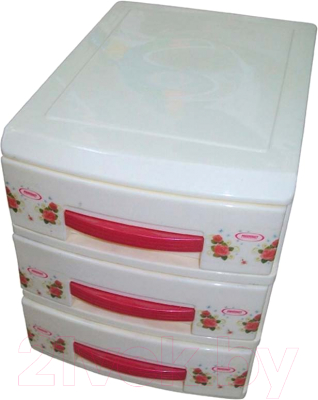 Комод пластиковый Росспласт Мини Декор 3 яруса - фото