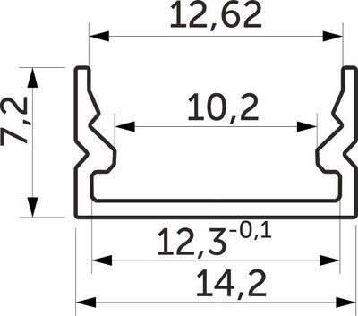 Профиль для светодиодной ленты AKS Sirius-1407S накладной с экраном