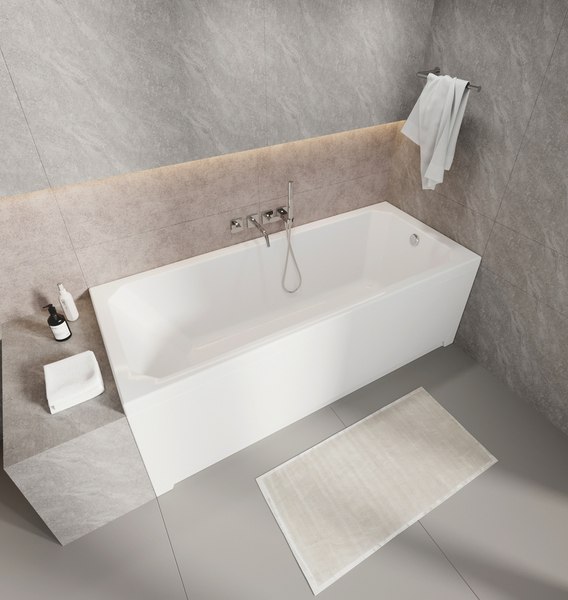 Ванна акриловая Triton Прага 180x80 New (с ножками и сифоном)