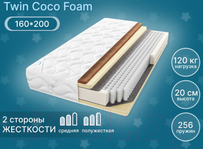 Матрас Seven Dreams Twin Coco Foam 413348 (160x200)