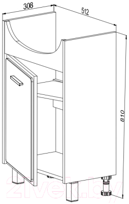 Тумба под умывальник СанитаМебель Этна 67.550