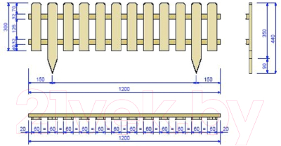 Изгородь декоративная Массив-Древ 300x1200