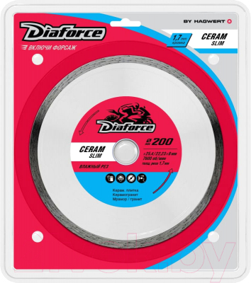 Отрезной диск алмазный Diaforce Ceram Slim 514200S - фото