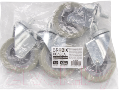 Колеса для уборочной тележки Brabix 99мм / 605380 - фото