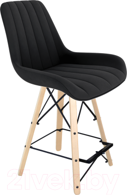 Стул барный Sheffilton SHT-ST37/S80-1 полубарный (ночное затмение/прозрачный лак/черный) - фото